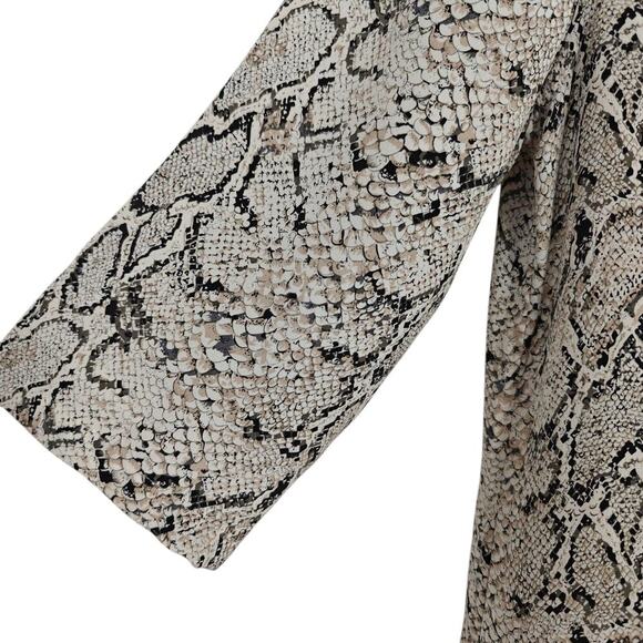 Equipment Aubrey Snake Print 100% Silk Shift Dress Sz Small Gray Pockets Keyhole - Picture 4 of 8